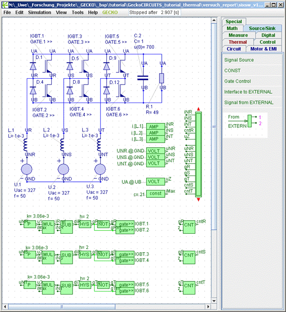Fig. 6: Complete VSR Model in GeckoCIRCUITS.