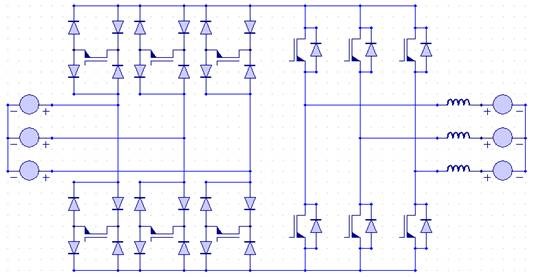 Fig. 6: Topology of the Very Sparse Matrix Converter.