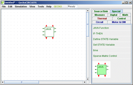 Fig. 9: JAVA-Block in GeckoCIRCUITS.